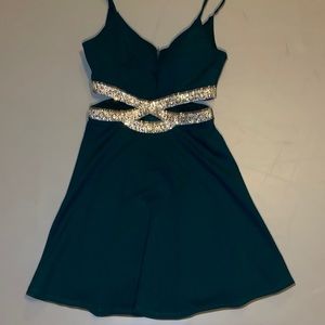 Spaghetti strap green dress